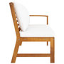 Voir la diapositive 3 : VIDAXL Banc de jardin 114,5 cm avec coussin creme Bois solide d'acacia