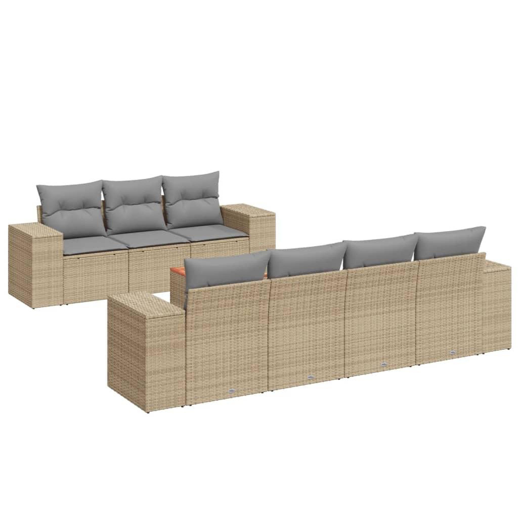 Voir la diapositive 2 : VIDAXL Salon de jardin avec coussins 8 pcs beige resine tressee