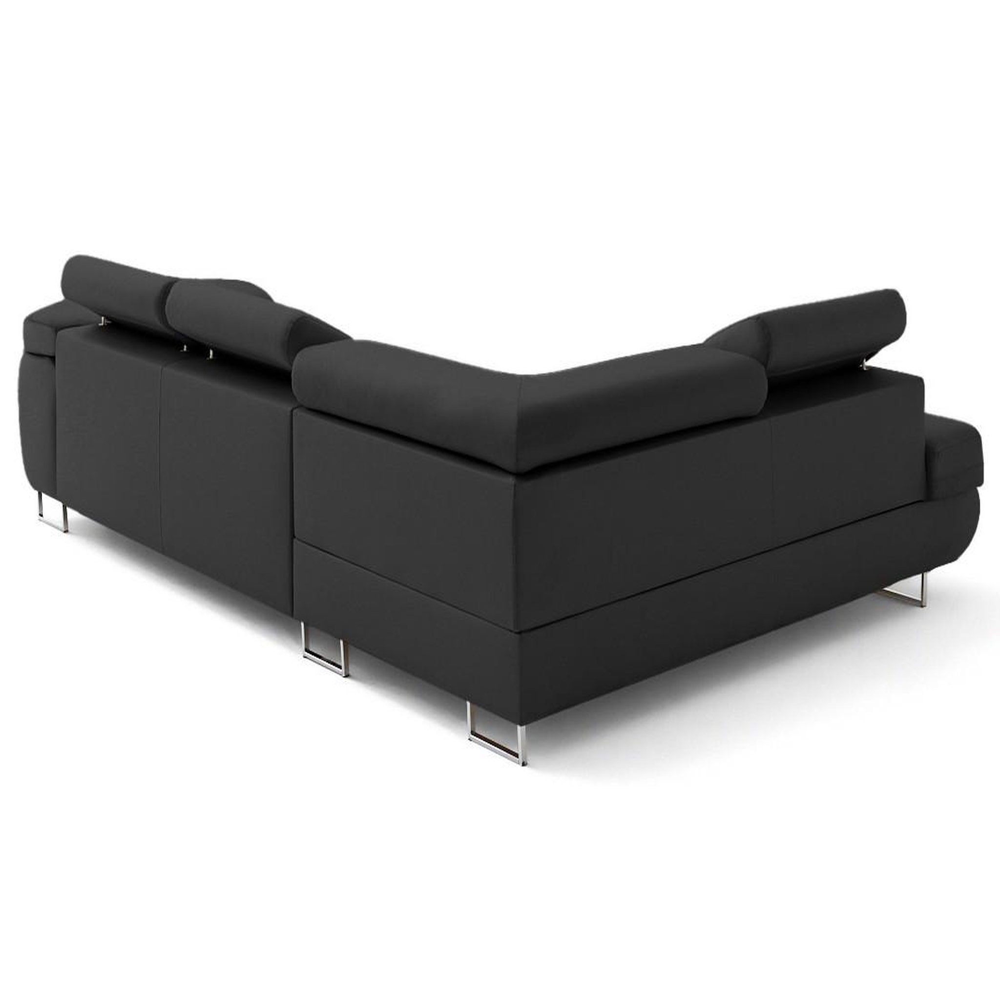 Voir la diapositive 4 : LISA DESIGN Zaria - canapé d'angle gauche 5 places convertible avec coffre et têtières en simili