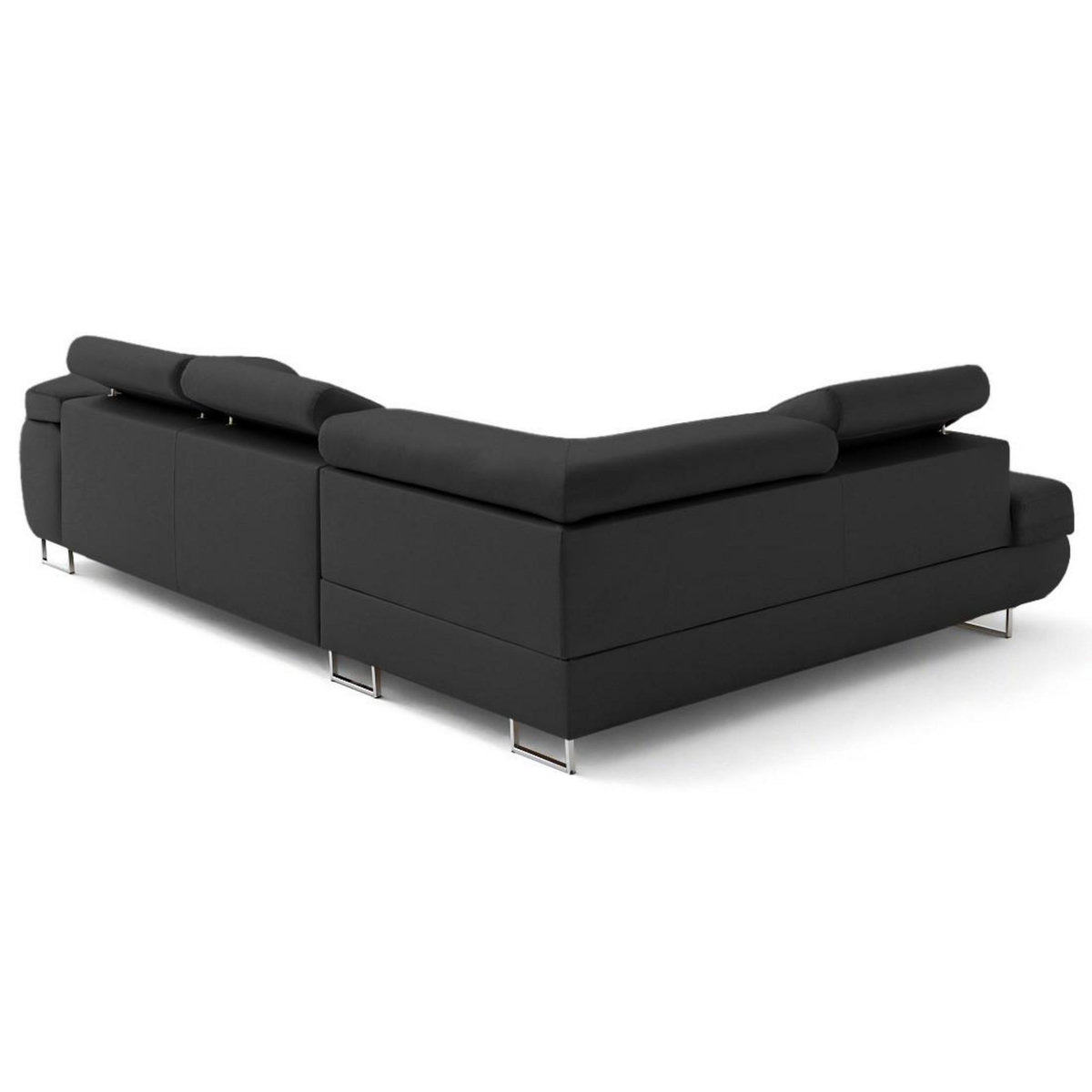 LISA DESIGN Zaria - canapé d'angle gauche 5 places convertible avec coffre et têtières en simili