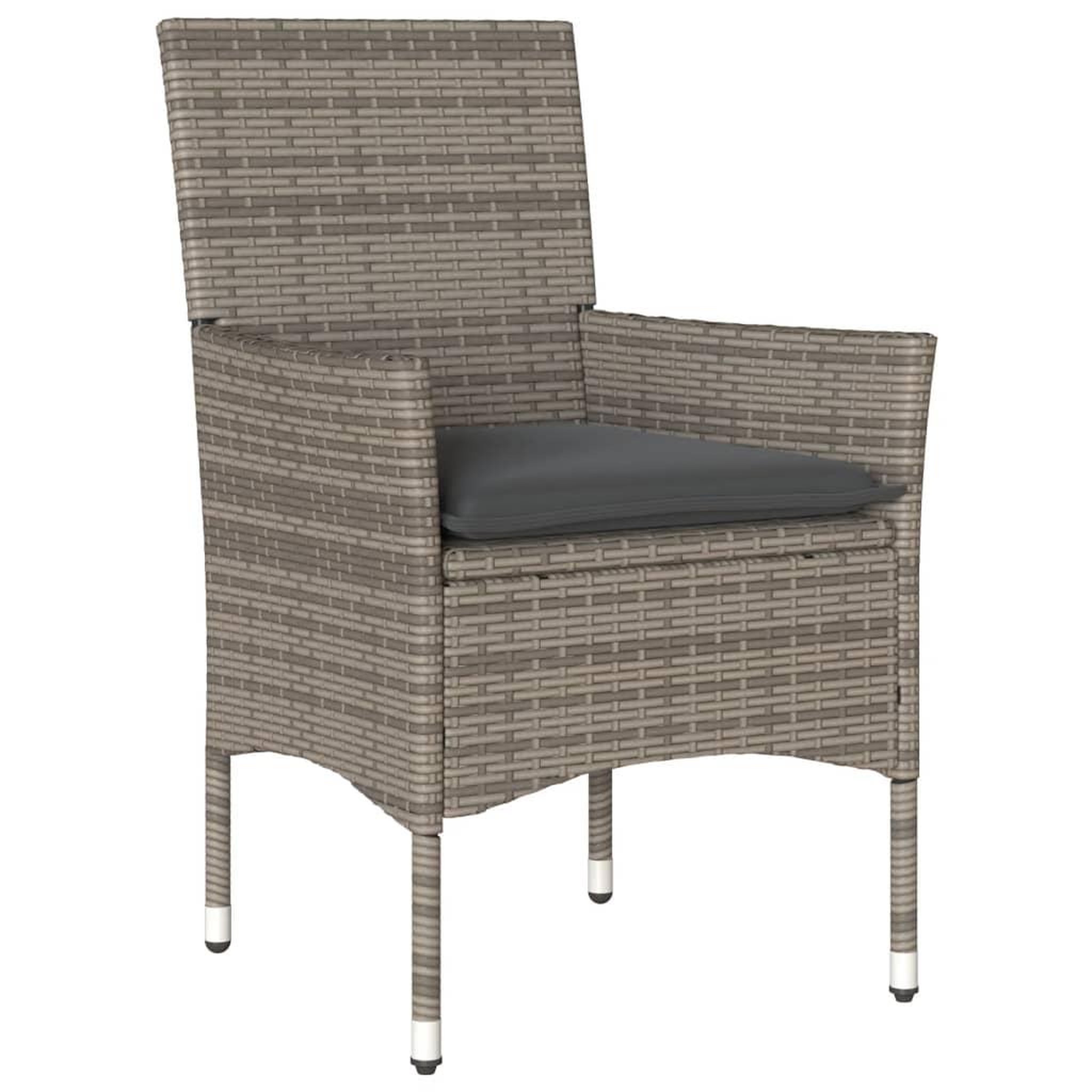Voir la diapositive 3 : VIDAXL Ensemble a manger de jardin et coussins 9 pcs gris rotin verre