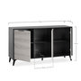 Voir la diapositive 3 : VS VENTA-STOCK Buffet Kalma 3 portes en noir/chêne, largeur 136 cm
