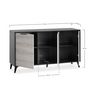 Voir la diapositive 3 : VS VENTA-STOCK Buffet Kalma 3 portes en noir/chêne, largeur 136 cm