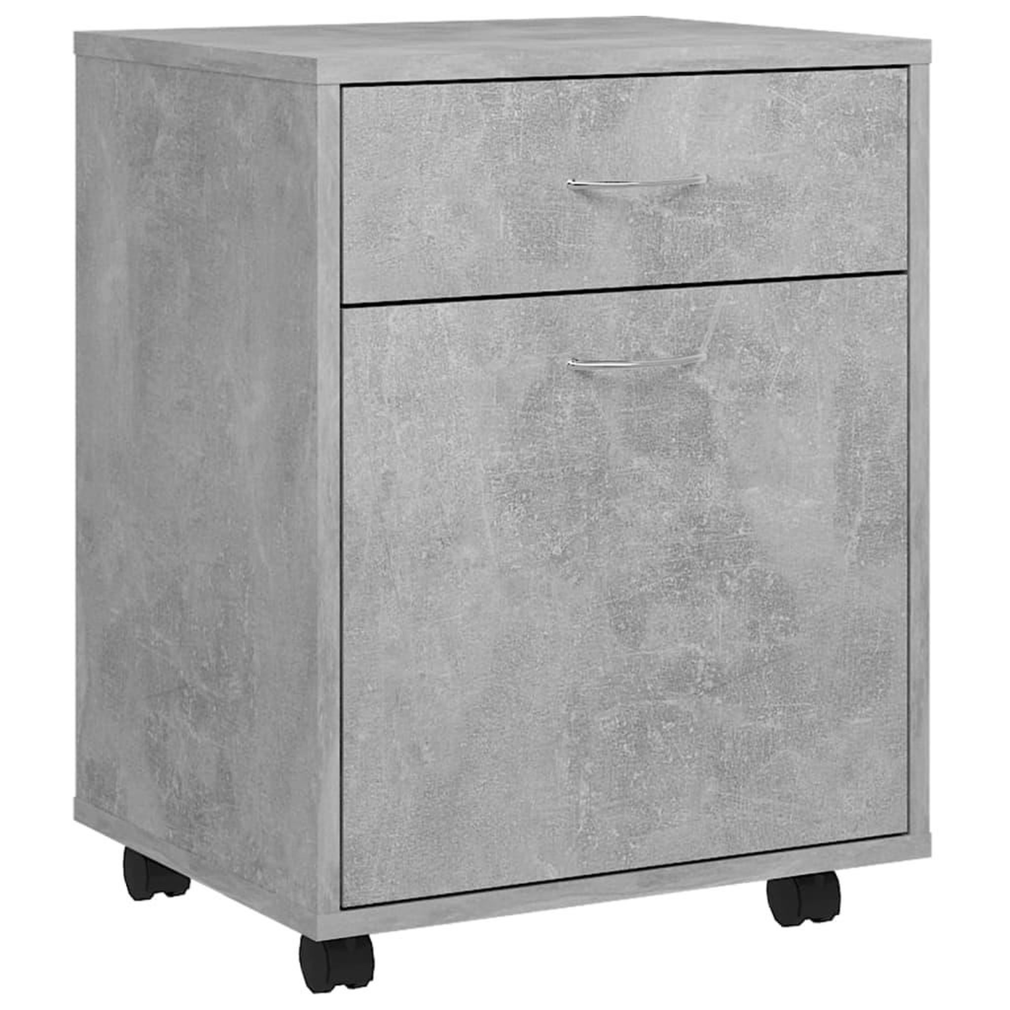 Voir la diapositive 2 : VIDAXL Armoire a roulettes Gris beton 45x38x54 cm Bois d'ingenierie