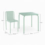 Voir la diapositive 4 : Rendez vous déco Table et chaises de jardin en métal vert 2 personnes-Yumi