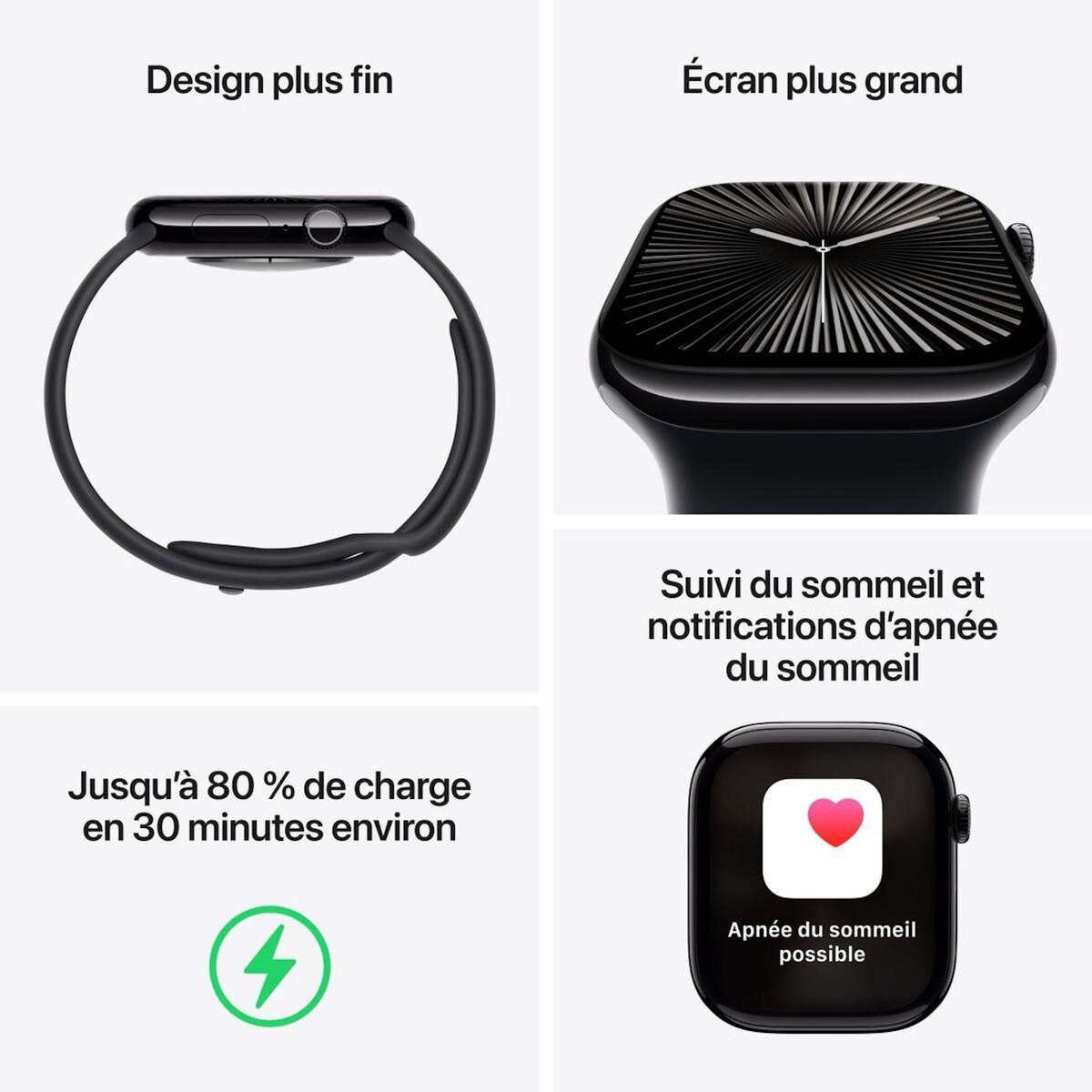 APPLE Montre connectée Serie 10 46mm Alu/Noir Loop Cellular