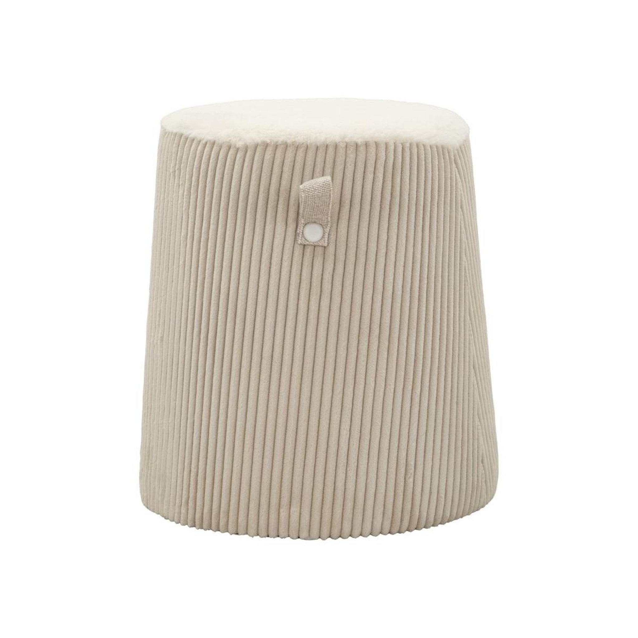 Paris Prix Pouf cône en tissu côtelé  dublino  45cm blanc