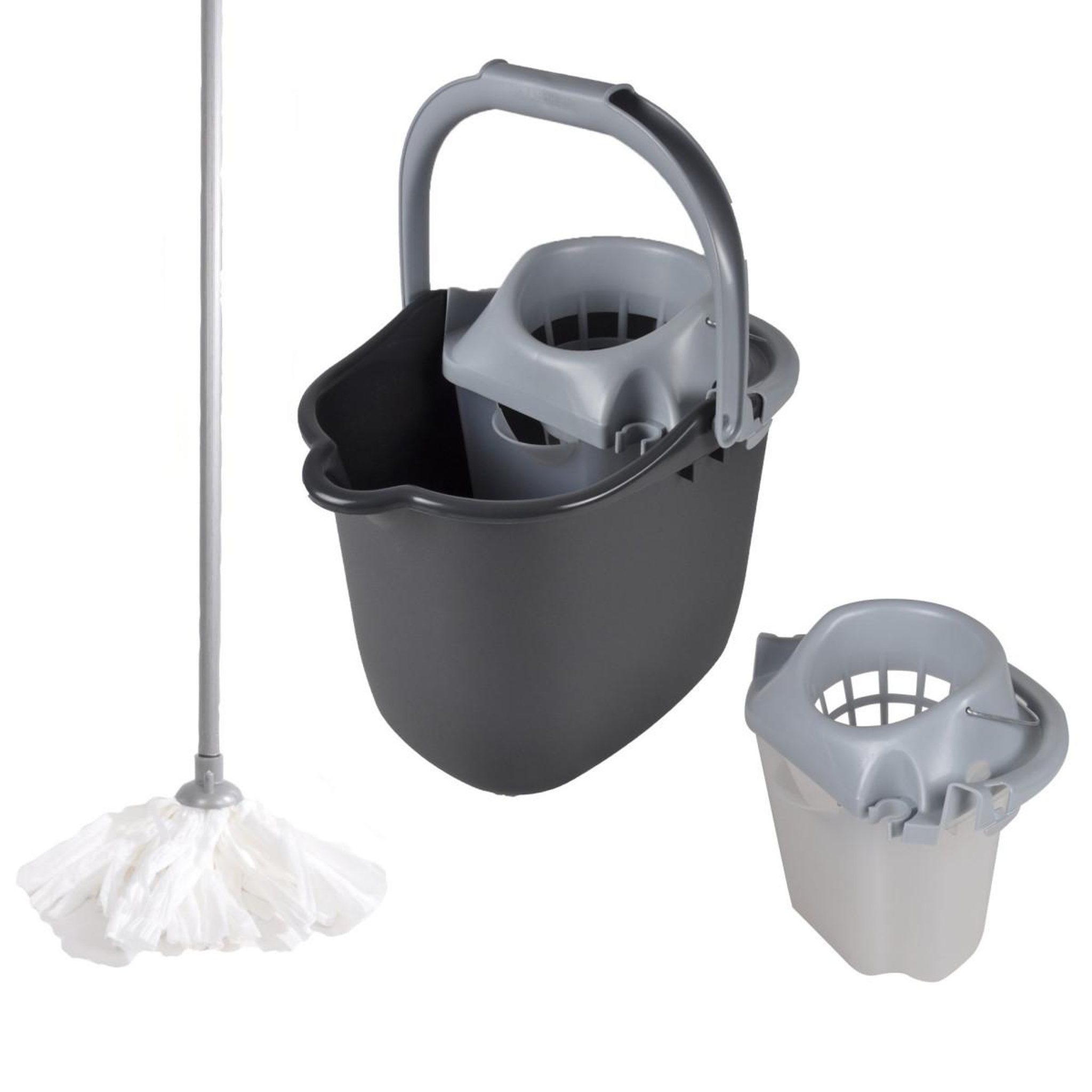 HOMEA Seau essoreur  récupérateur  16l gris