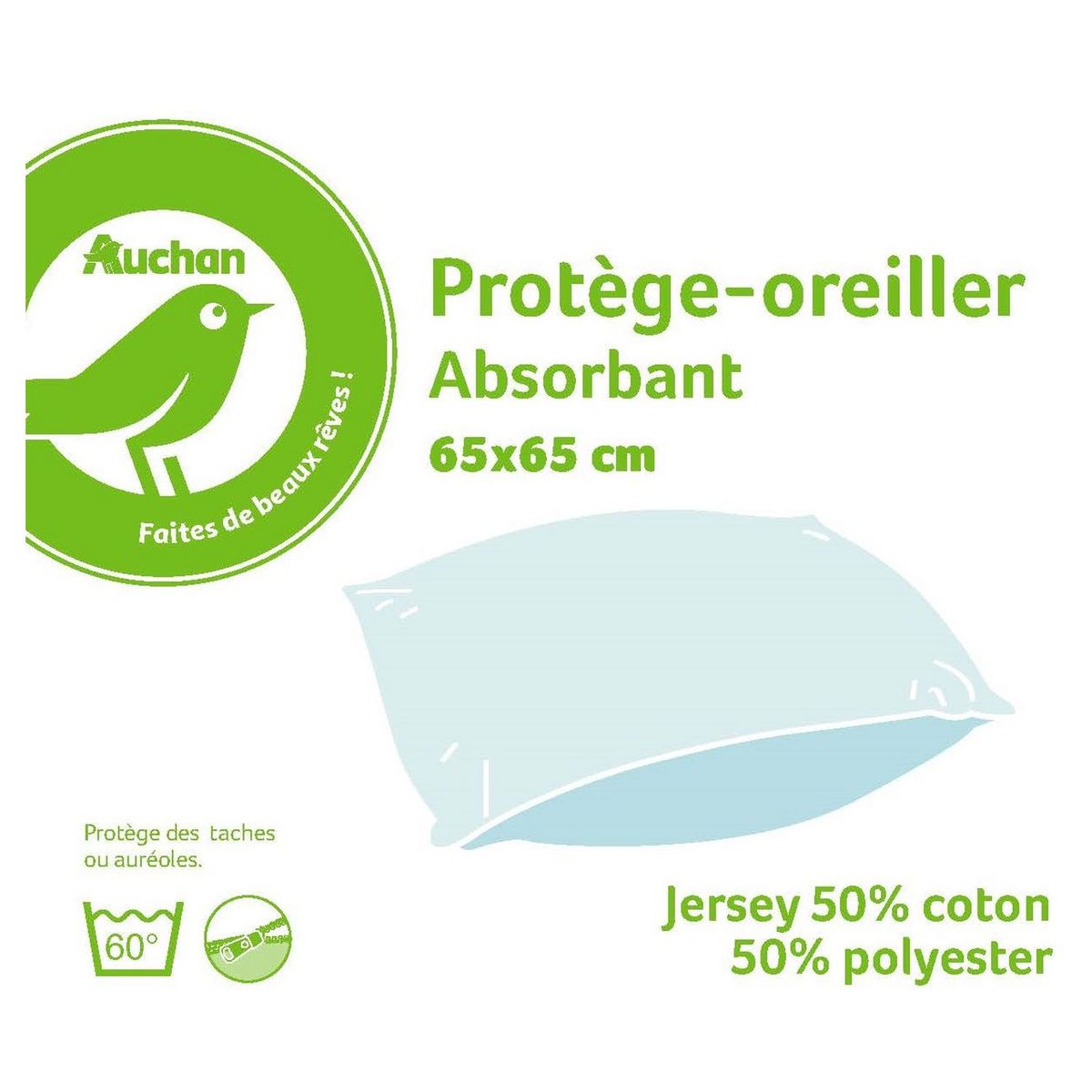 POUCE Protège oreiller absorbant en polycoton PUNTO