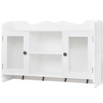 VIDAXL Vitrine murale avec etagere de Livre / DVD / Verre en MDF Blanc