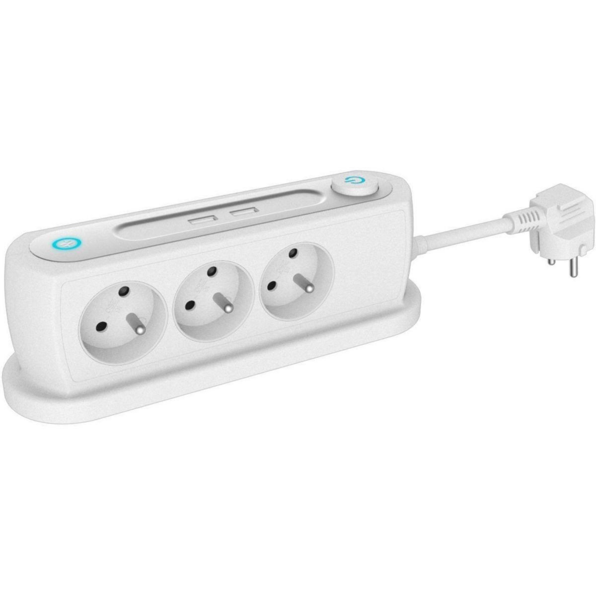ESSENTIEL B Multiprise USB bureau switch 3 prises + 2 USB