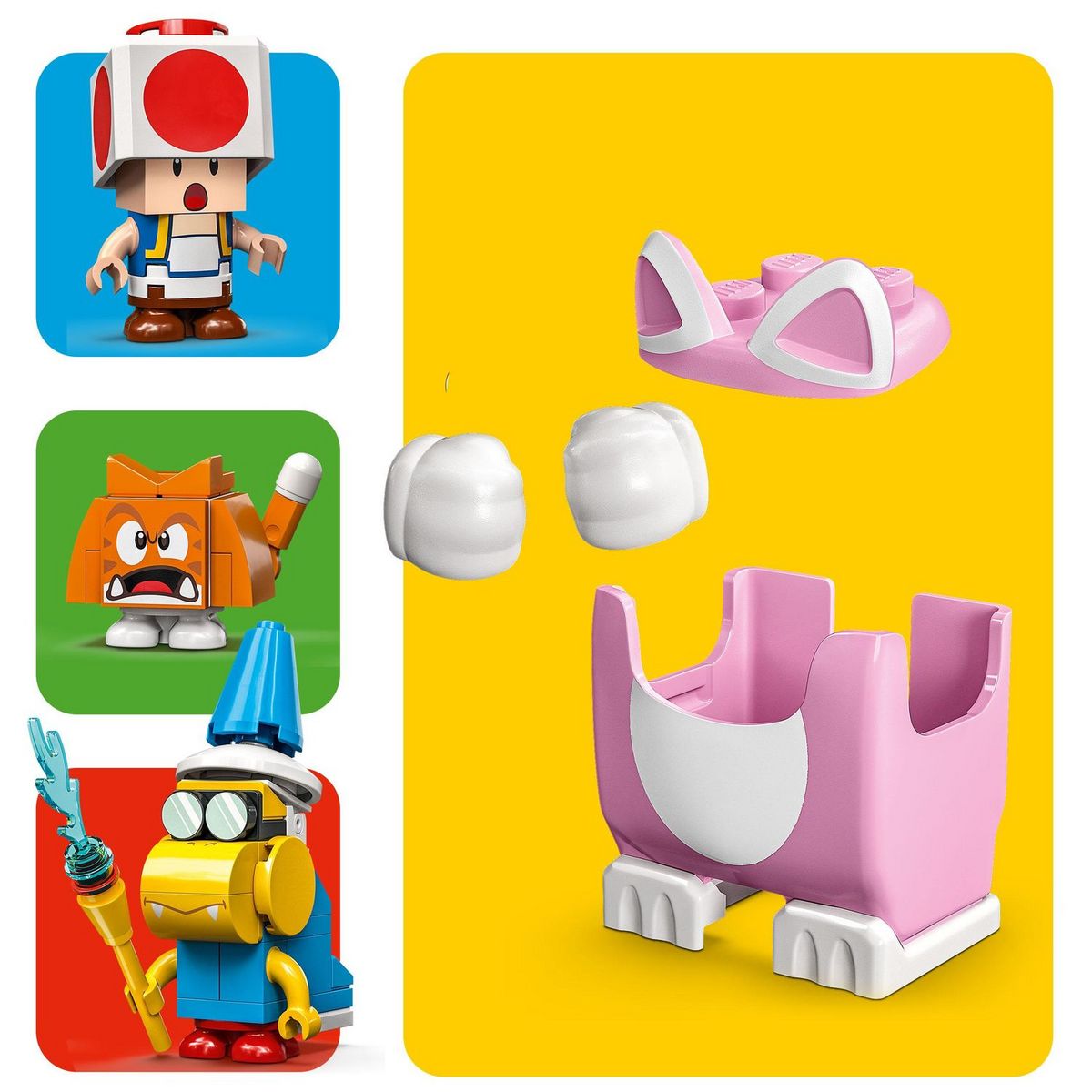 LEGO Super Mario 71407 Ensemble d&rsquo;Extension La Tour Gelée et le Costume de Peach Chat, Jouet