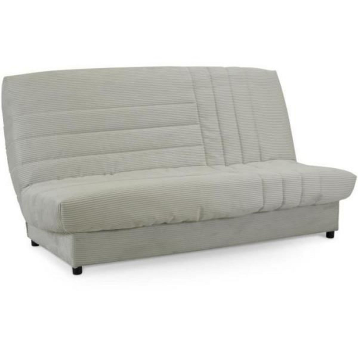 MARKET24 Clic-clac - BEIJA - 3 places - Velours côtelé beige - 130 x 190 x13 cm