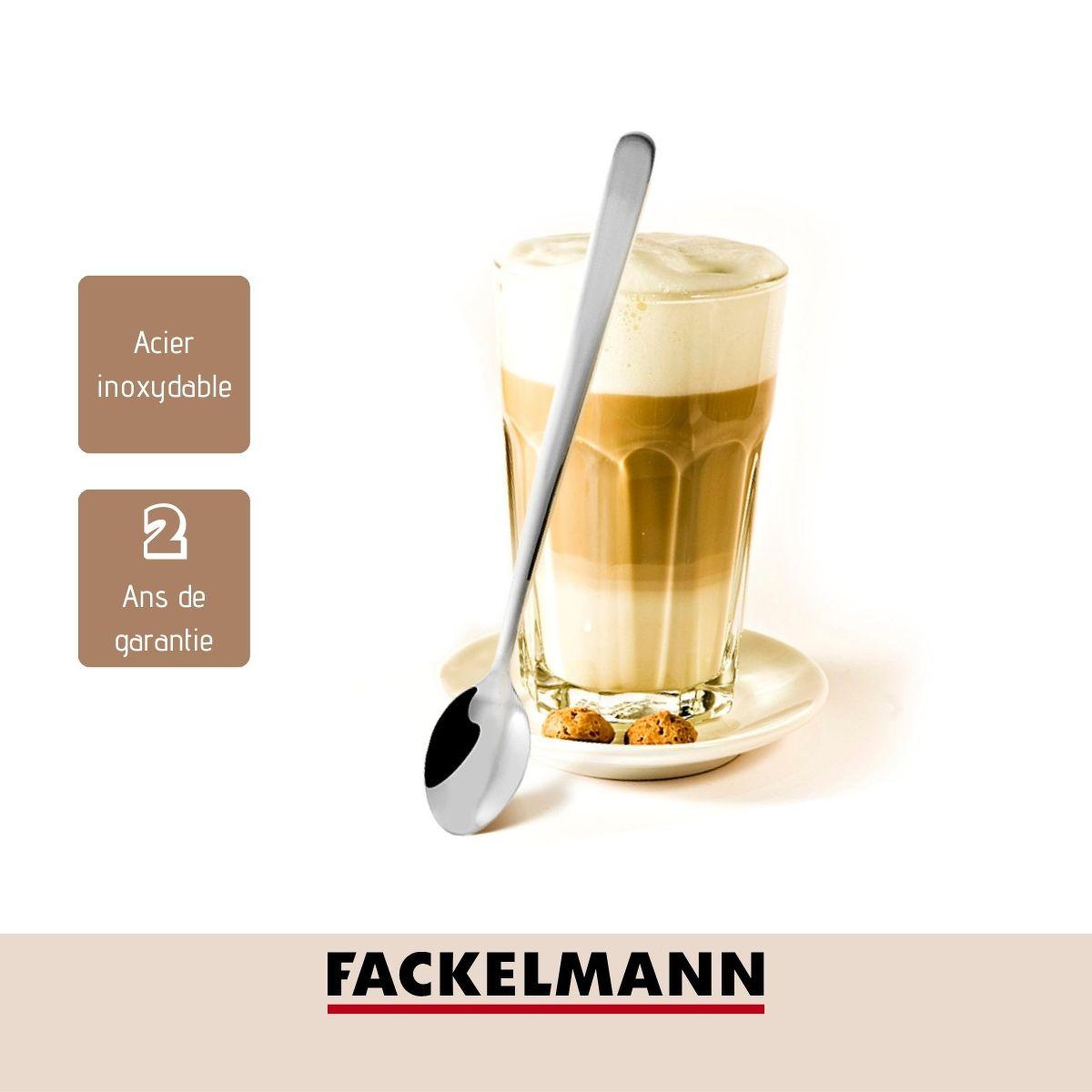 Voir la diapositive 4 : Fackelmann Lot de 3 cuillères à café long manche 20 cm fackelmann petit déjeuner