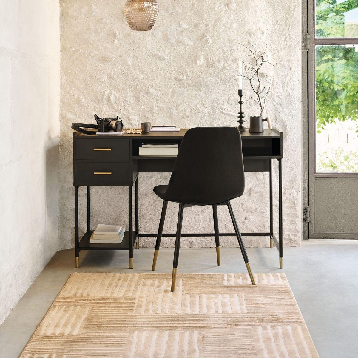 ATMOSPHERA Lot de 4 Chaises design velours Tyka