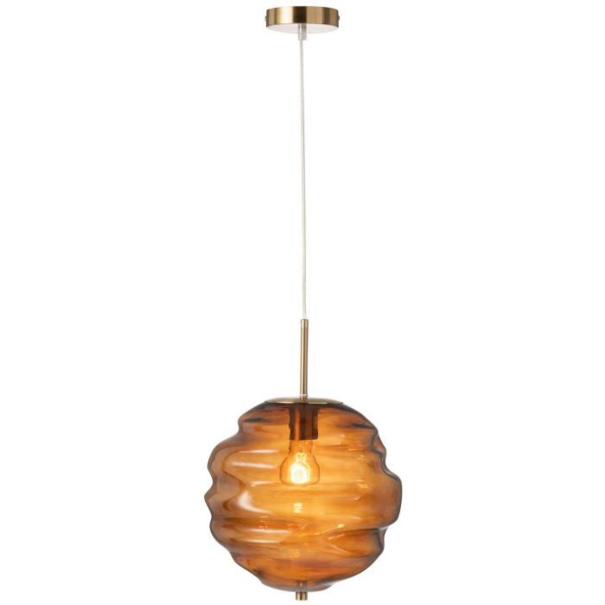 Paris Prix Lampe Suspension en Verre  Ruche  34cm Marron