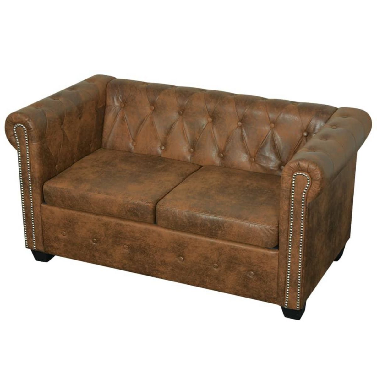 VIDAXL Ensemble de canape Chesterfield a 2 et 3 places marron