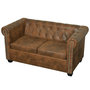 Voir la diapositive 5 : VIDAXL Ensemble de canape Chesterfield a 2 et 3 places marron