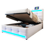 MERAX Lit coffre rembourré. Coloris disponibles : Beige, Gris