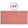 Voir la diapositive 2 : VIDAXL Panneaux muraux 12 pcs Rose 60x30 cm Velours 2,16 m²