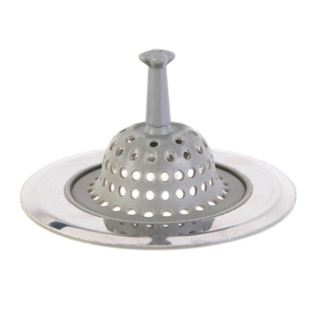 Paris Prix Filtre d'Evier Silicone & Inox  Flexible  6cm Gris