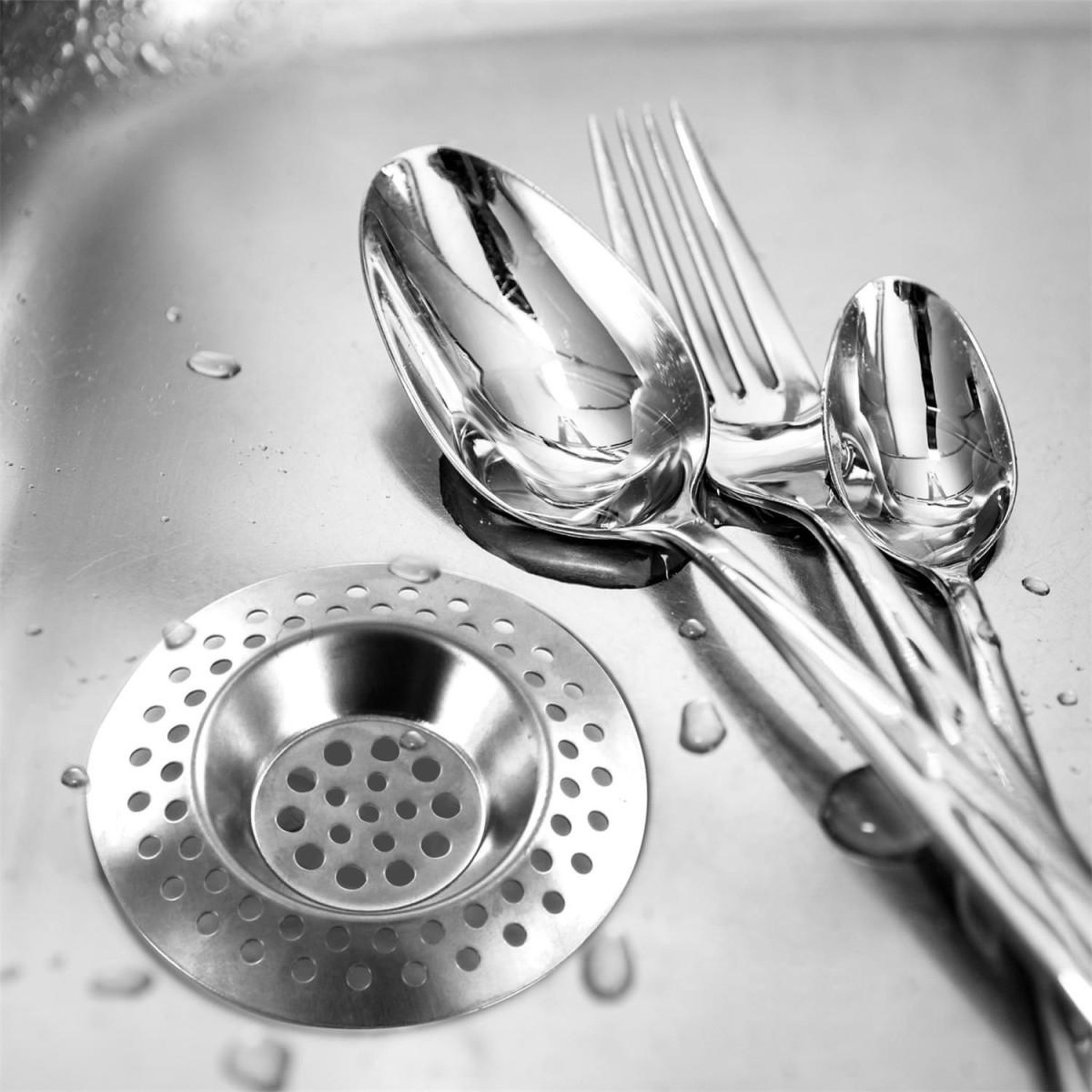 Voir la diapositive 3 : Je cherche une idee Lot de 2 grilles d'évier & lavabo  inox  7cm gris