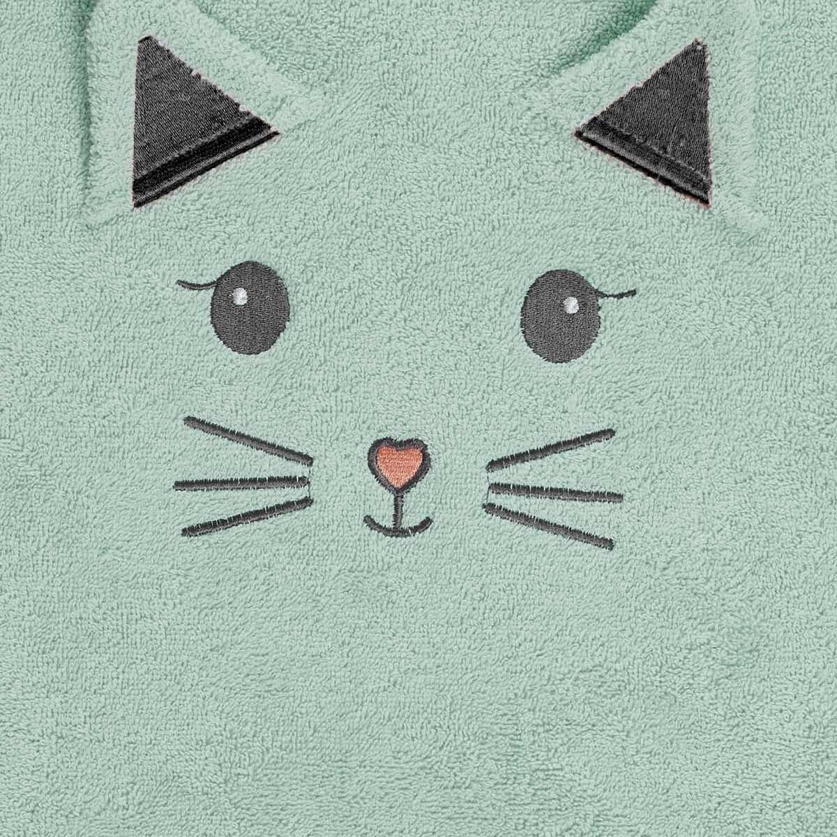 Sensei Maison Ensemble bébé cape de bain + 2 bavoirs MISTY LE CHAT