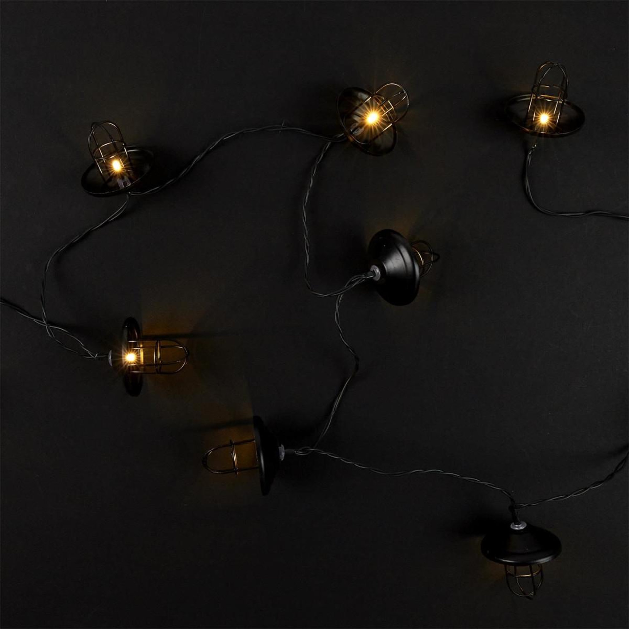 Voir la diapositive 3 : The Home Deco Factory Guirlande lumineuse 10 led  lanterne  192cm noir