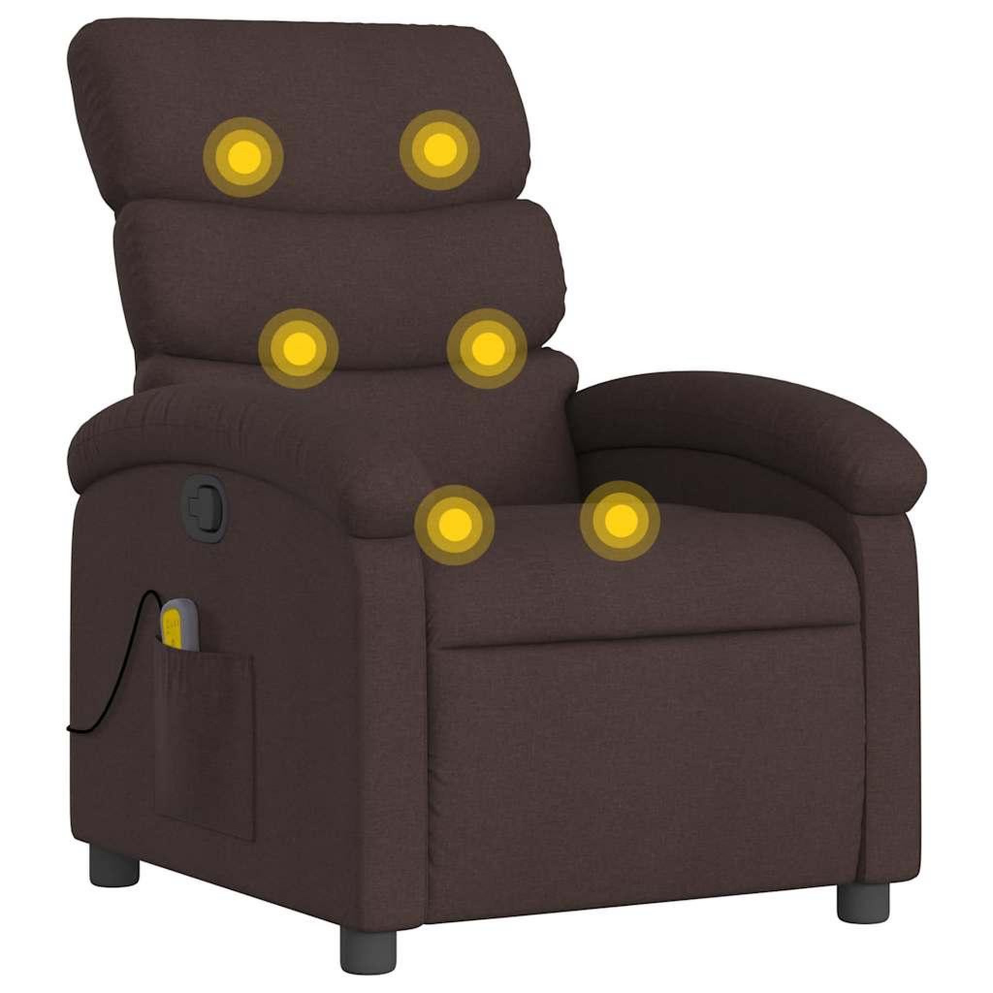 Voir la diapositive 2 : VIDAXL Fauteuil de massage inclinable Marron fonce Tissu