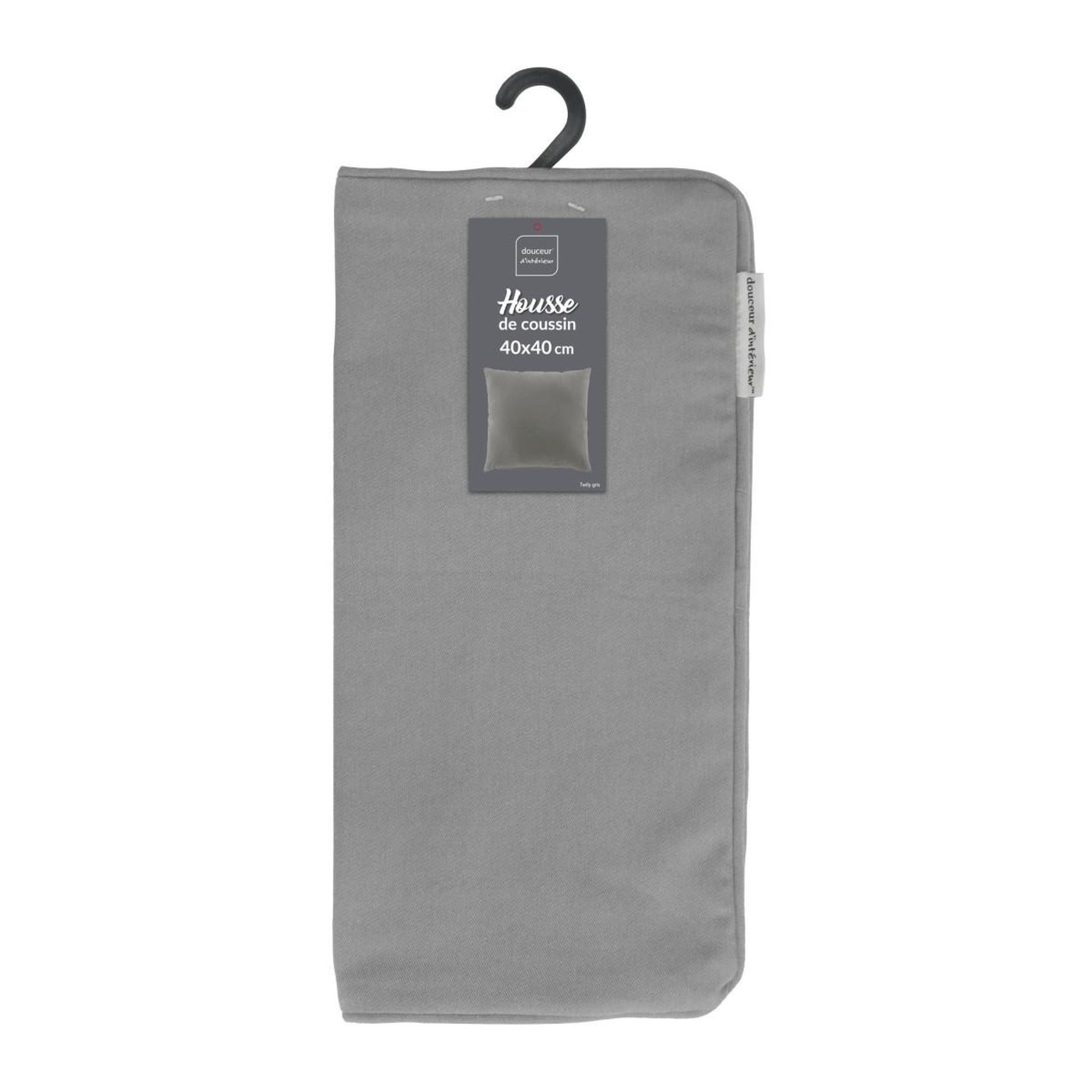 Voir la diapositive 4 : Douceur d'Intérieur Housse de coussin  twily  40x40cm gris