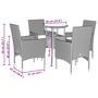 Voir la diapositive 6 : VIDAXL Ensemble a manger de jardin et coussins 5 pcs beige rotin verre