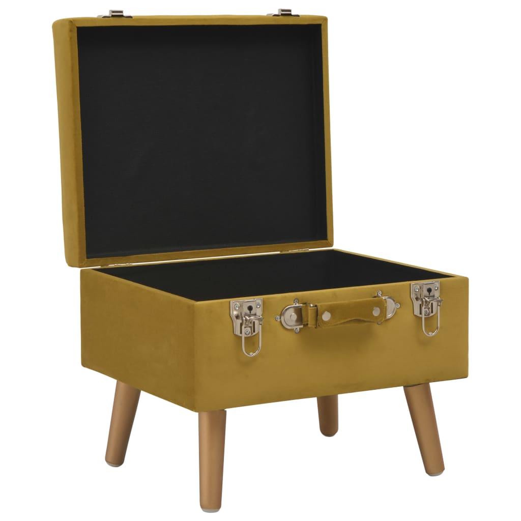 Voir la diapositive 5 : VIDAXL Tabouret de rangement 40 cm Jaune moutarde Velours