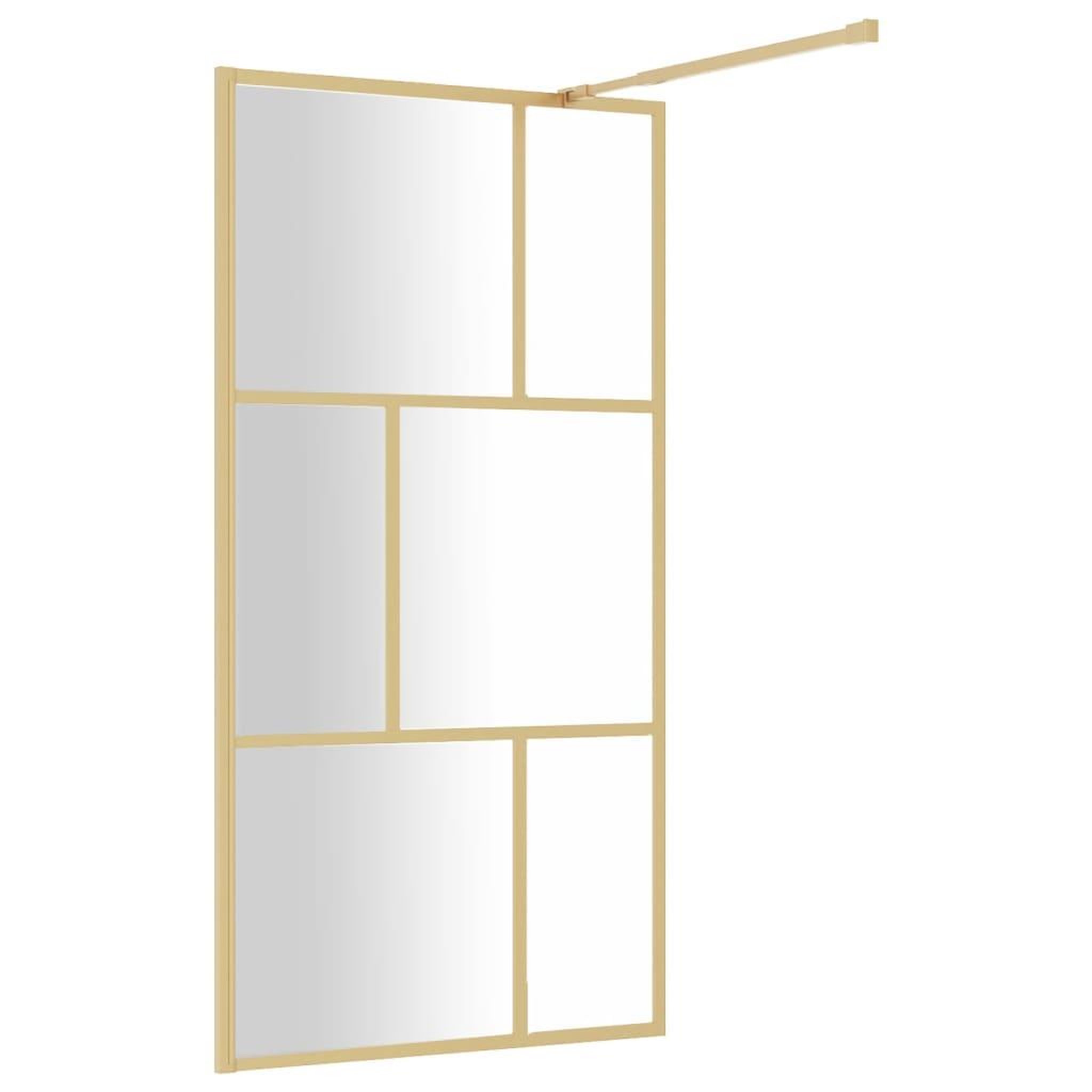 Voir la diapositive 5 : VIDAXL Paroi de douche avec verre ESG transparent dore 115x195 cm