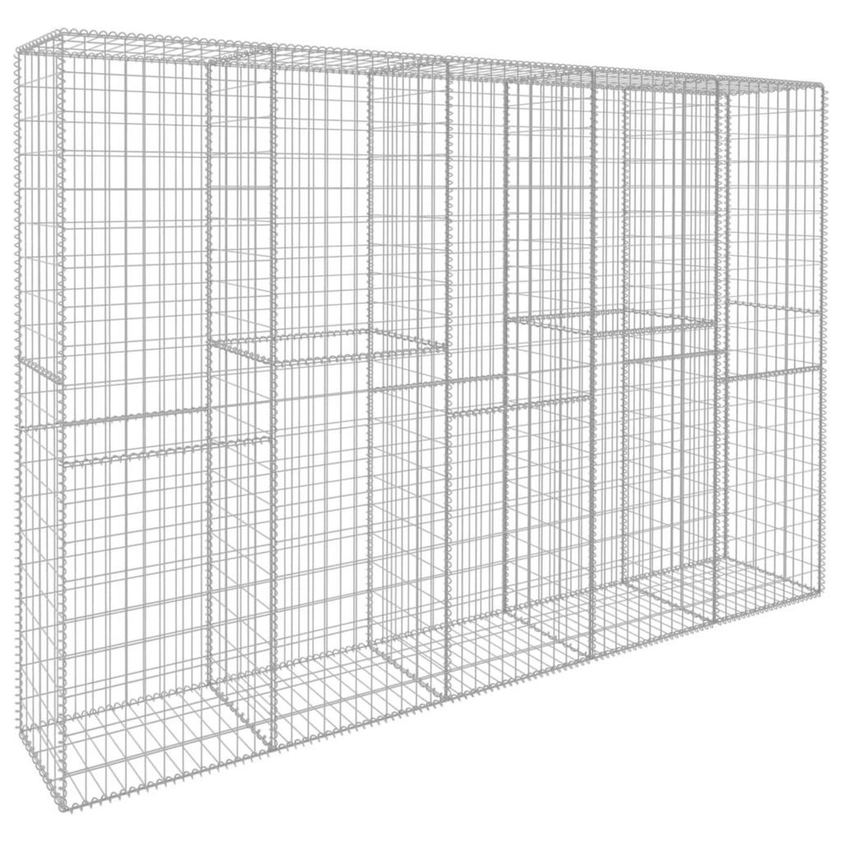 VIDAXL Mur en gabion avec couvercle Acier galvanise 300 x 50 x 200 cm