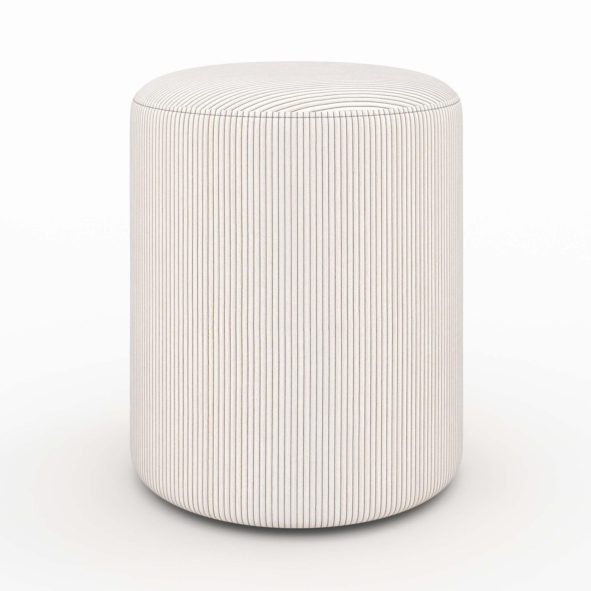 Voir la diapositive 5 : MAISON PAVANE Pouf rond en velours côtelé beige-lily