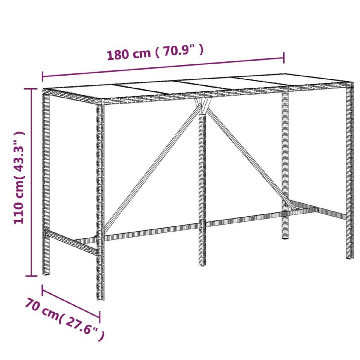 VIDAXL Ensemble de bar de jardin 9 pcs avec coussins noir poly rotin