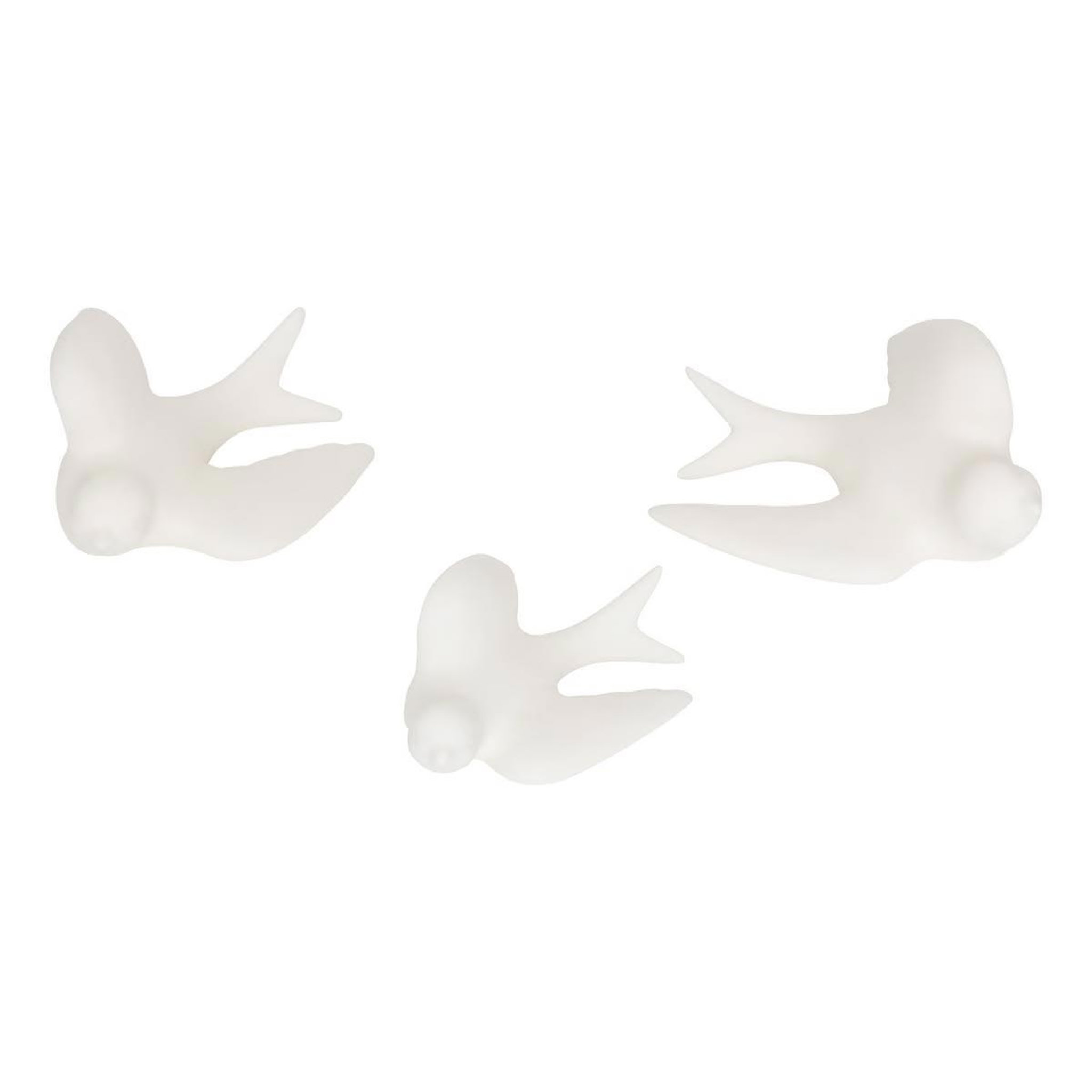 ATMOSPHERA Lot de 3 déco murales oiseaux  annie  15cm blanc