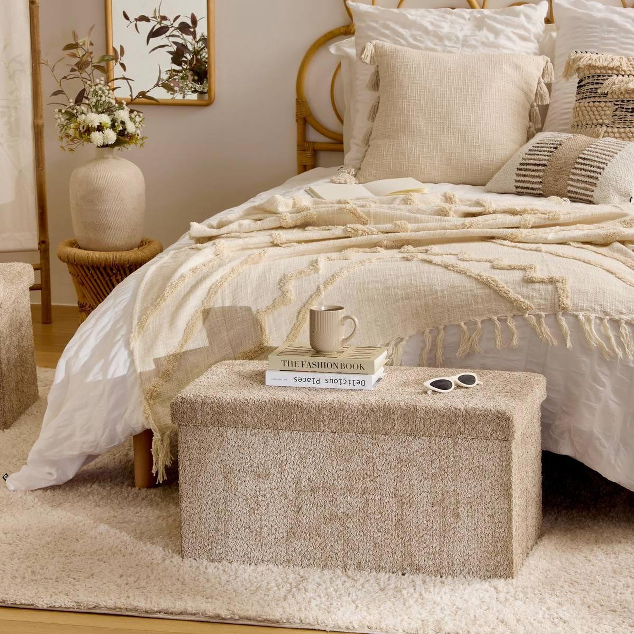 Voir la diapositive 3 : ATMOSPHERA Banc Coffre Pliable  Soana  76cm Taupe