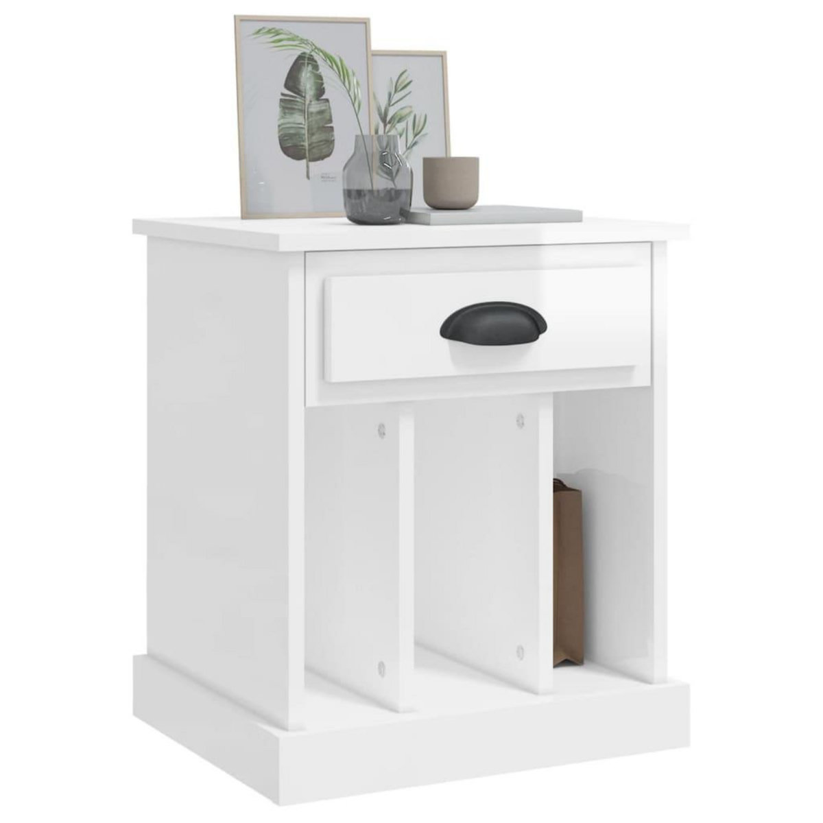 VIDAXL Tables de chevet 2 pcs blanc brillant 43x36x50 cm
