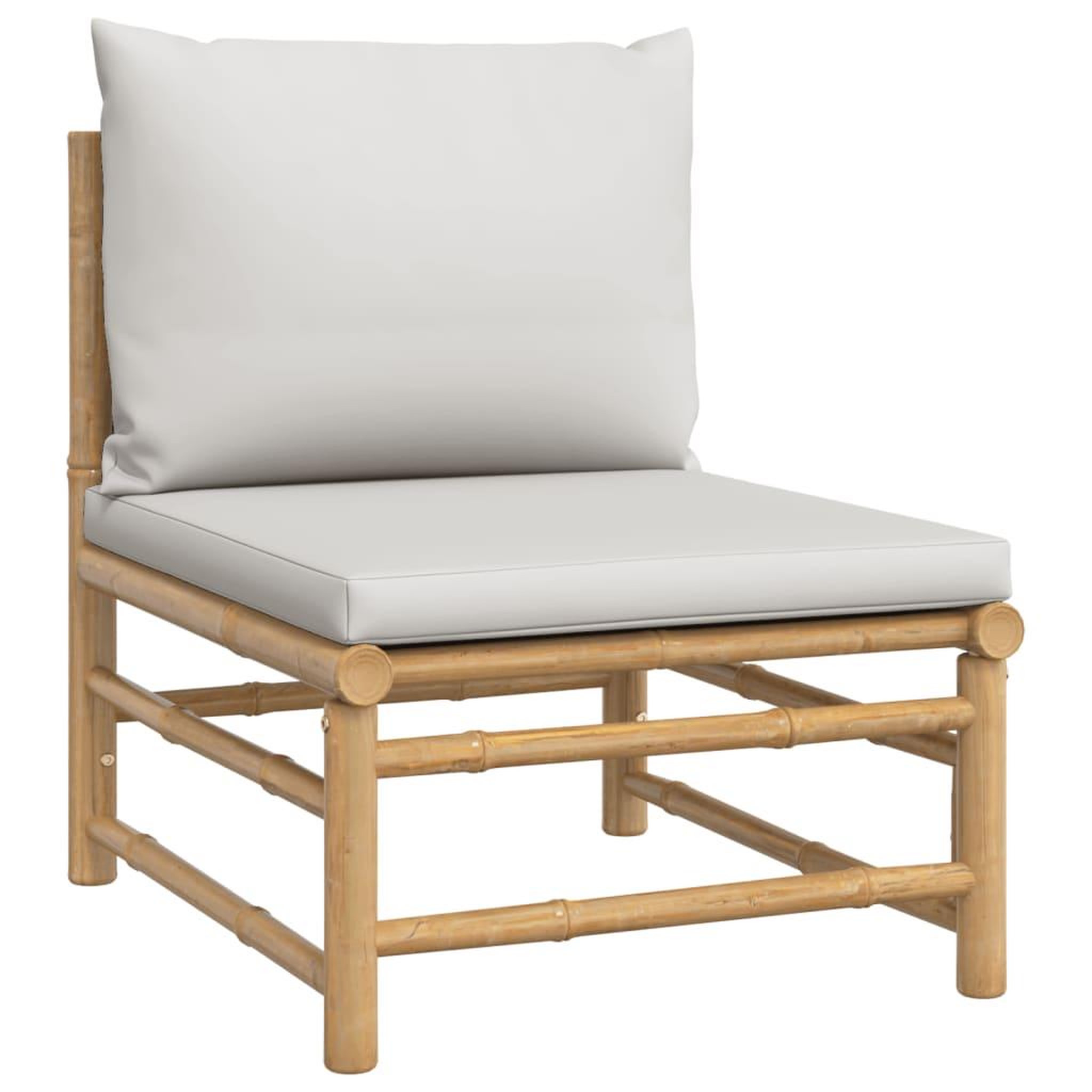 Voir la diapositive 4 : VIDAXL Salon de jardin 3 pcs avec coussins gris clair bambou