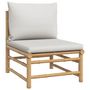 Voir la diapositive 4 : VIDAXL Salon de jardin 3 pcs avec coussins gris clair bambou
