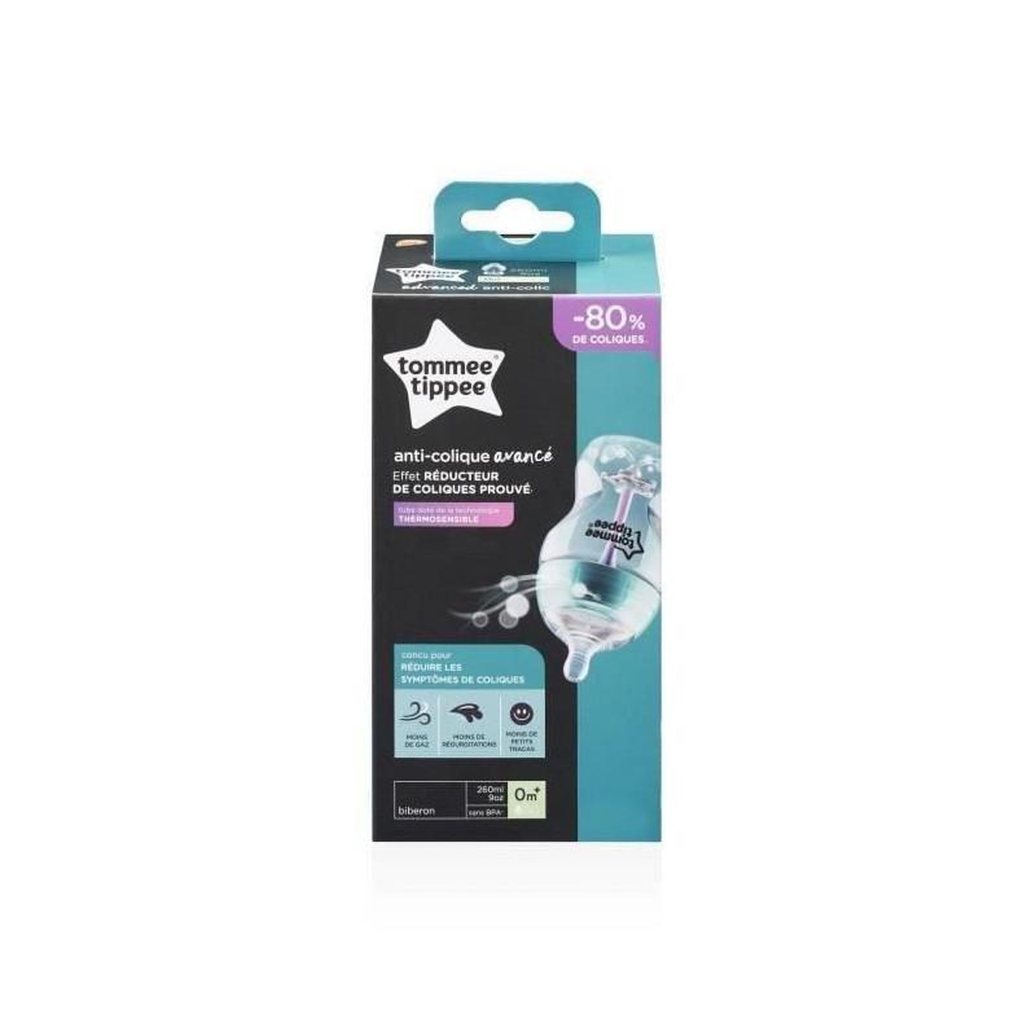 Voir la diapositive 2 : TOMMEE TIPPEE TOMMEE TIPPEE Biberon Anti colique avance 260ml