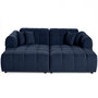 Voir la diapositive 1 : LISA DESIGN Ray - canapé droit 4 places avec double méridienne - assise profonde - en tissu texturé