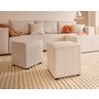 Voir la diapositive 6 : BEST MOBILIER Topaze - canapé d'angle réversible 4 places - convertible avec coffre, tablette et poufs - en velours côtelé