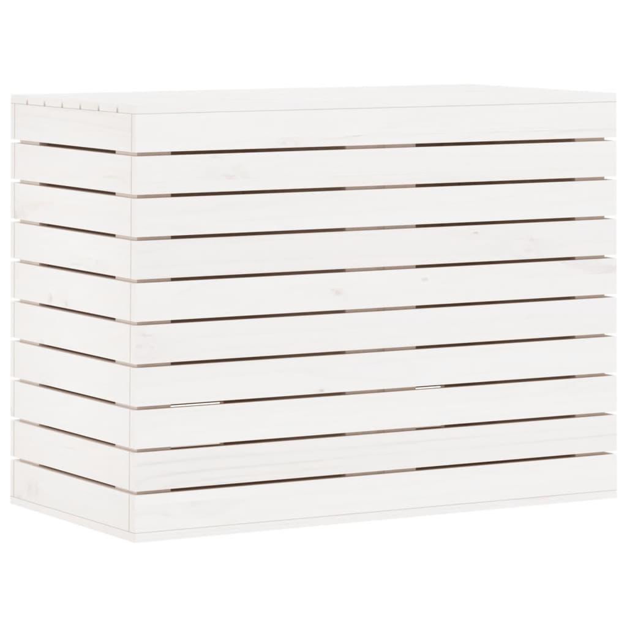 Voir la diapositive 2 : VIDAXL Panier a linge blanc 88,5x44x66 cm bois massif de pin