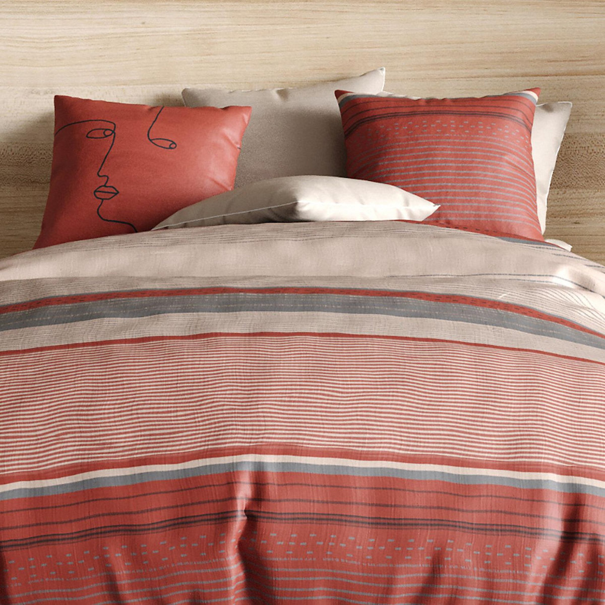 ATELIER DU COTON Parure housse de couette 100% coton 71fils hana