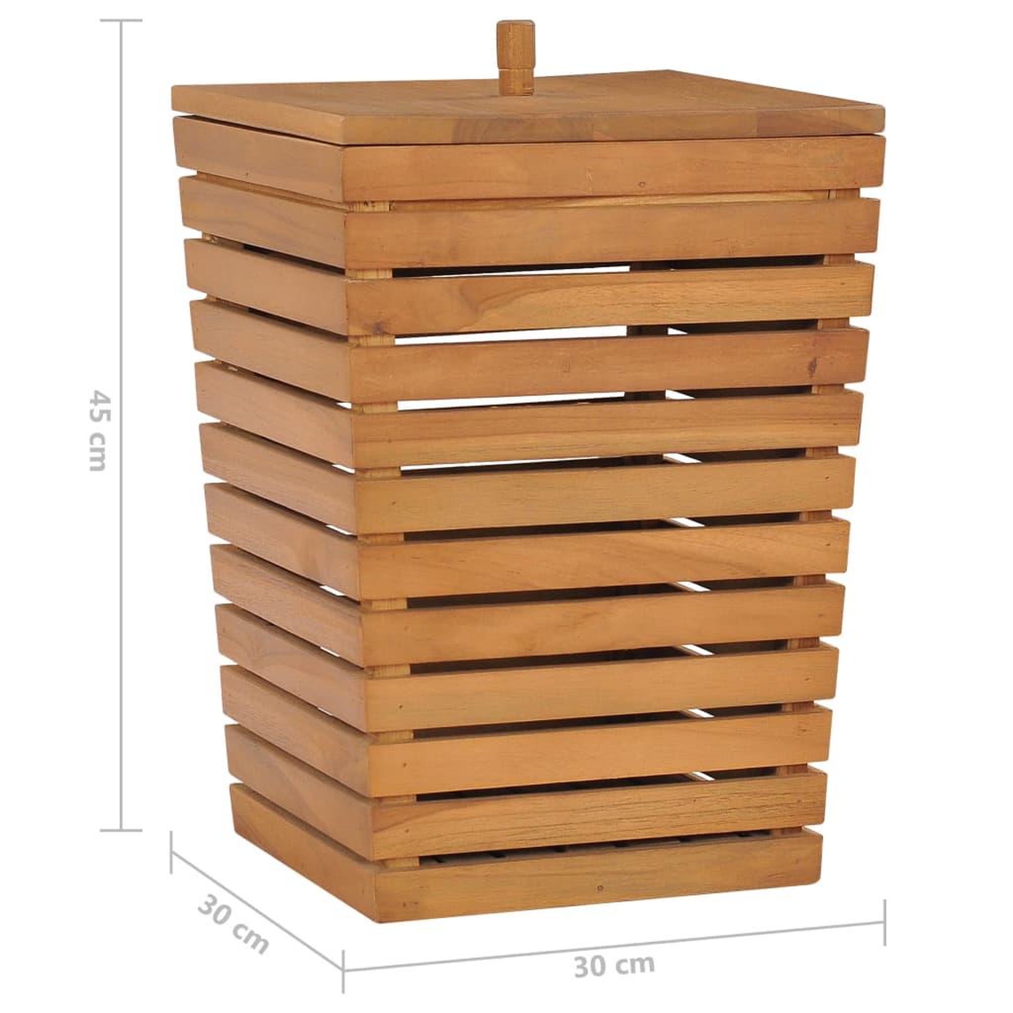 Voir la diapositive 6 : VIDAXL Panier a linge 30x30x45 cm bois de teck massif