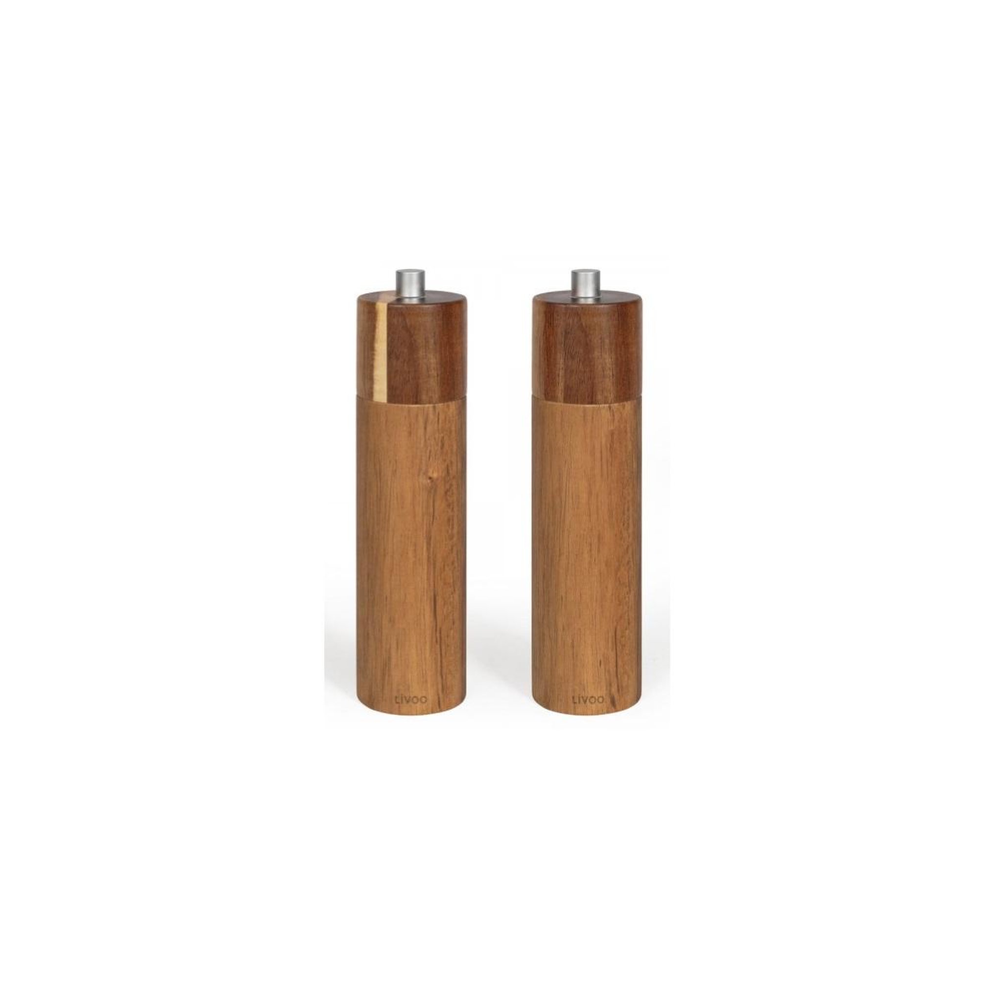 Voir la diapositive 2 : LIVOO Set de 2 moulins sel et poivre manuels - men425