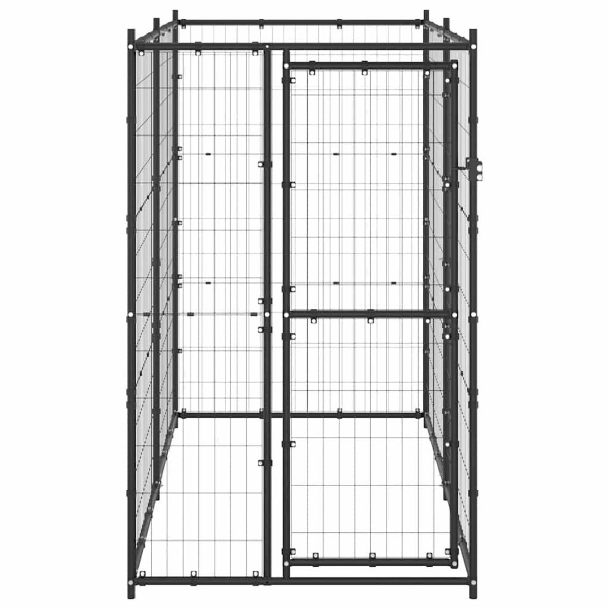 VIDAXL Chenil d'exterieur pour chiens Acier 110x220x180 cm