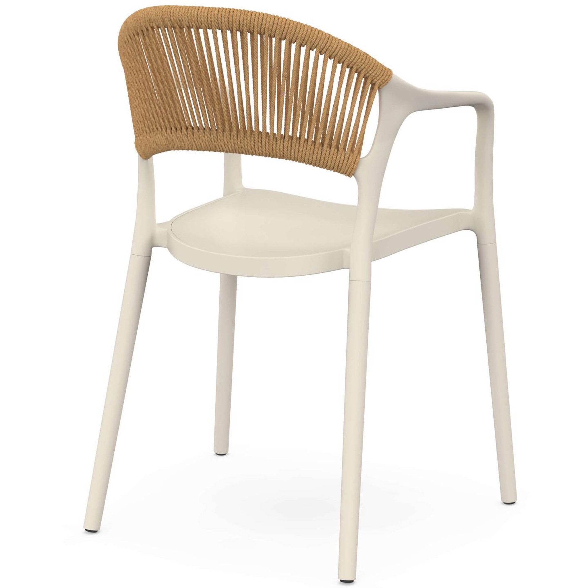 Voir la diapositive 5 : ID MARKET Lot de 4 chaises de jardin empilables odelia en polypropylène et cordage beige